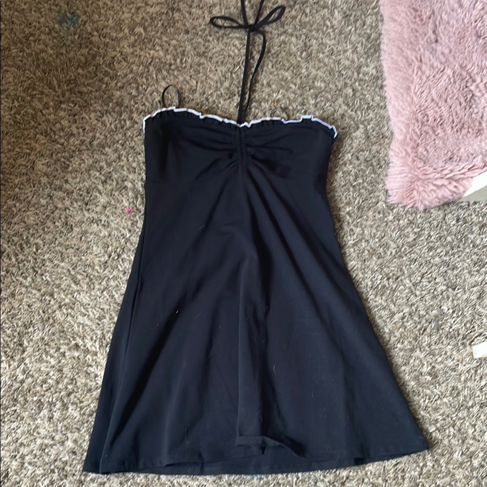 Forever 21 Elegant Black Dress with White Trim